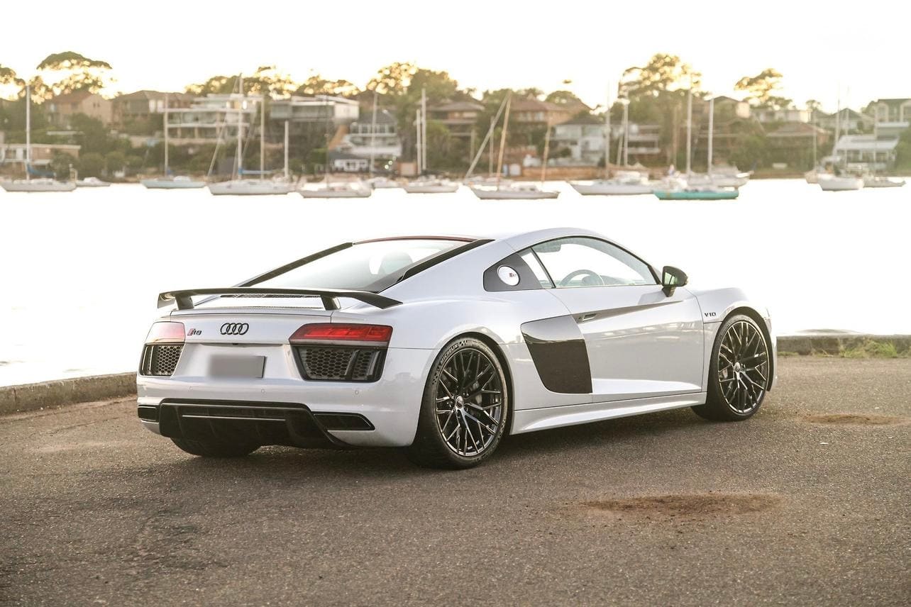 White Audi R8 Plus Coupe hire car in Melbourne, photo 2