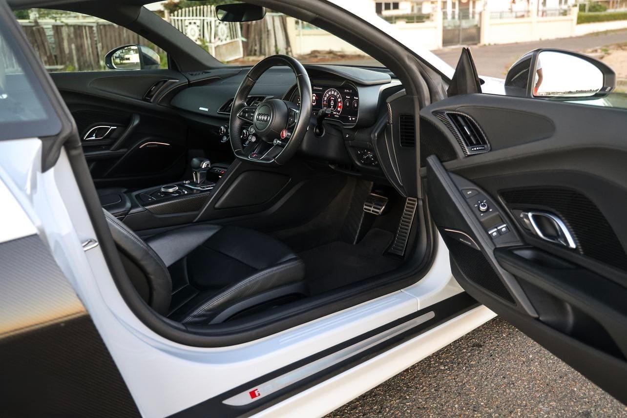 White Audi R8 Plus Coupe hire car in Melbourne, photo 4