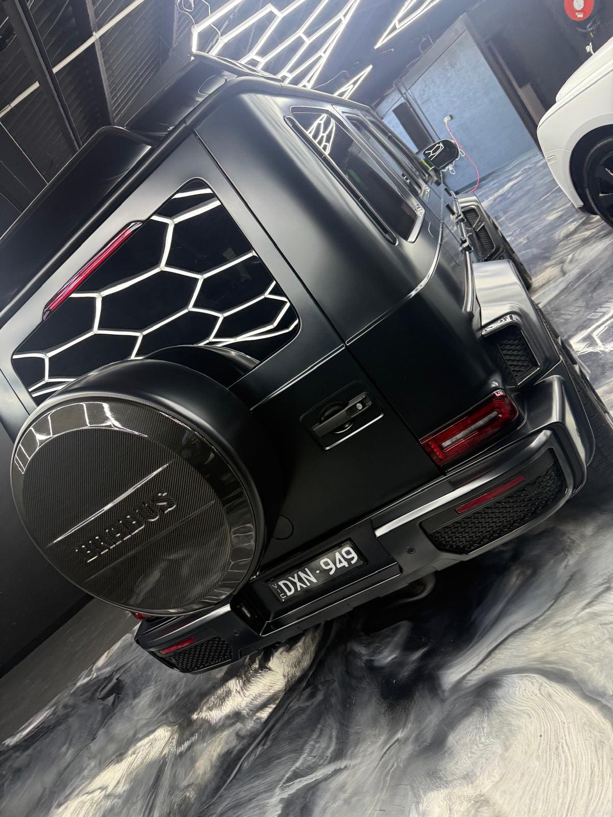 Matte Black Brabus G800 SUV (Hermes Orange Int.) hire car in Melbourne, photo 2