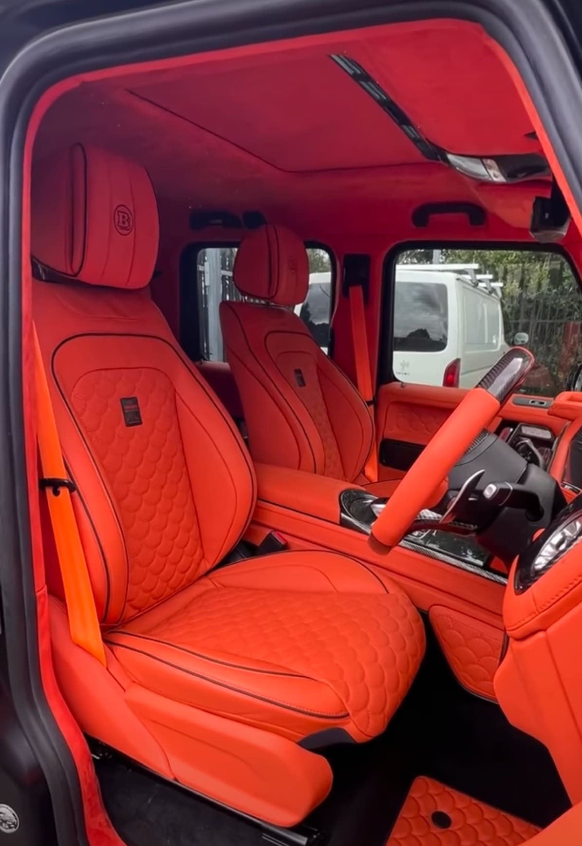 Matte Black Brabus G800 SUV (Hermes Orange Int.) hire car in Melbourne, photo 3