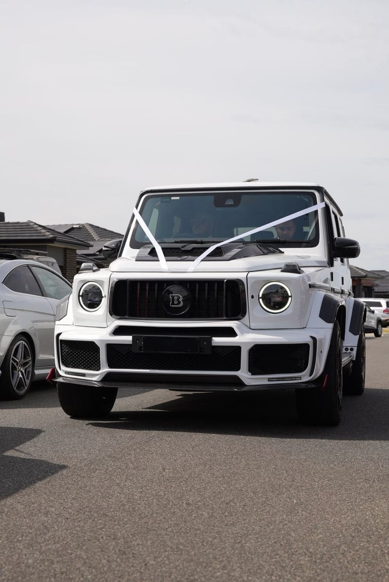 White Brabus G900 Rocket SUV (Tiffany Blue Int.) hire car in Melbourne