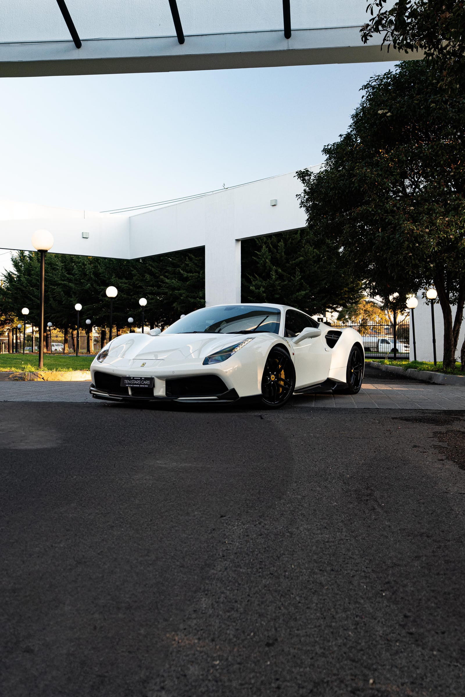 White Ferrari 488 GTB Coupe hire car in Melbourne