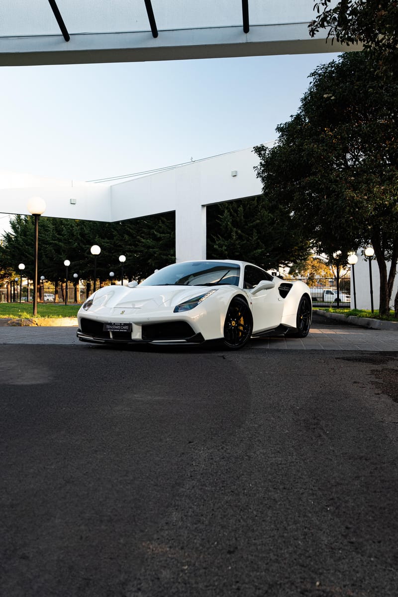 White Ferrari 488 GTB Coupe hire car in Melbourne