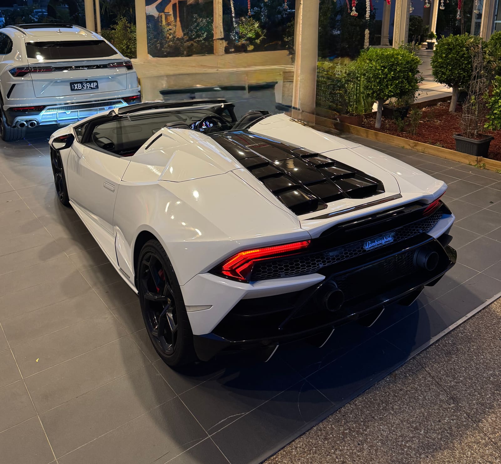 White Lamborghini Huracán EVO Spyder hire car in Melbourne, photo 2