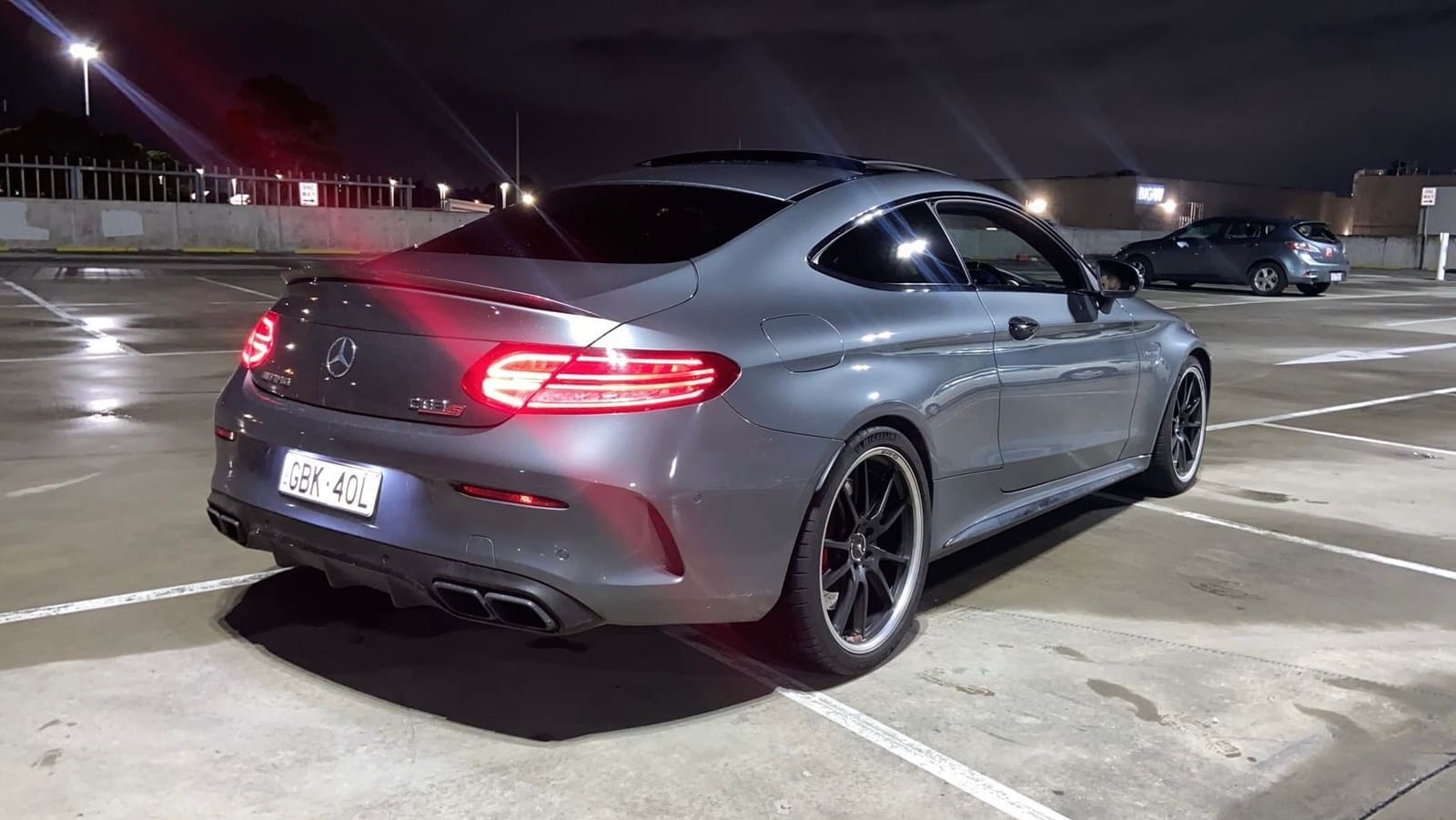 Grey Mercedes-Benz C63 S AMG Coupe hire car in Melbourne, photo 2