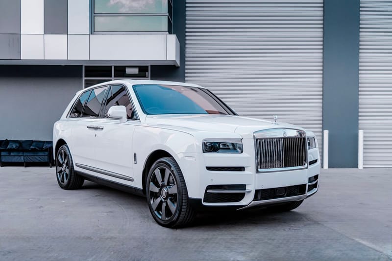 White Rolls-Royce Cullinan (Hermes Orange Interior) hire car in Melbourne