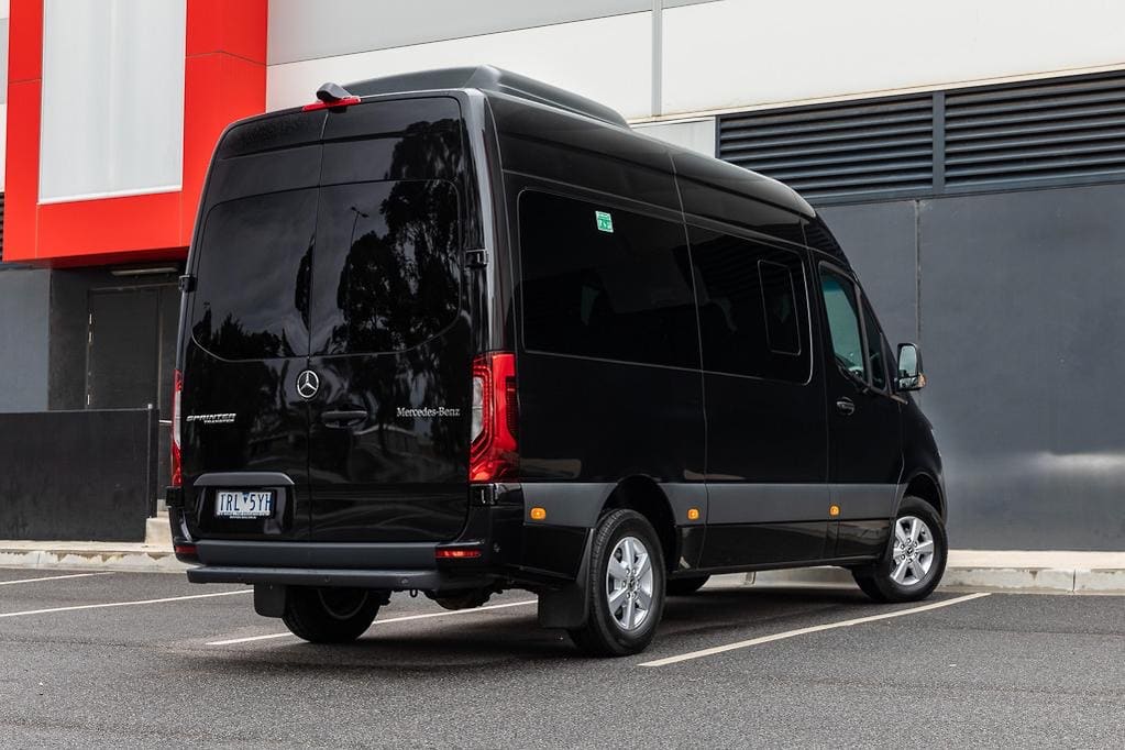 Black Mercedes-Benz Sprinter Minibus, 9 seater, Melbourne, photo 2